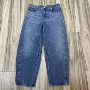 LOFT The Barrel Jeans Dark Wash Size 6/28 x 26" High Rise Denim Medium Wash FA25
